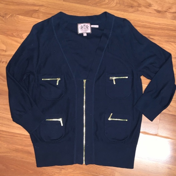 NWOT Juicy Couture Cardigan Zipper Sweater - Picture 1 of 6